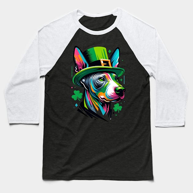 American Hairless Terrier in Saint Patrick's Day Spirit Baseball T-Shirt by ArtRUs